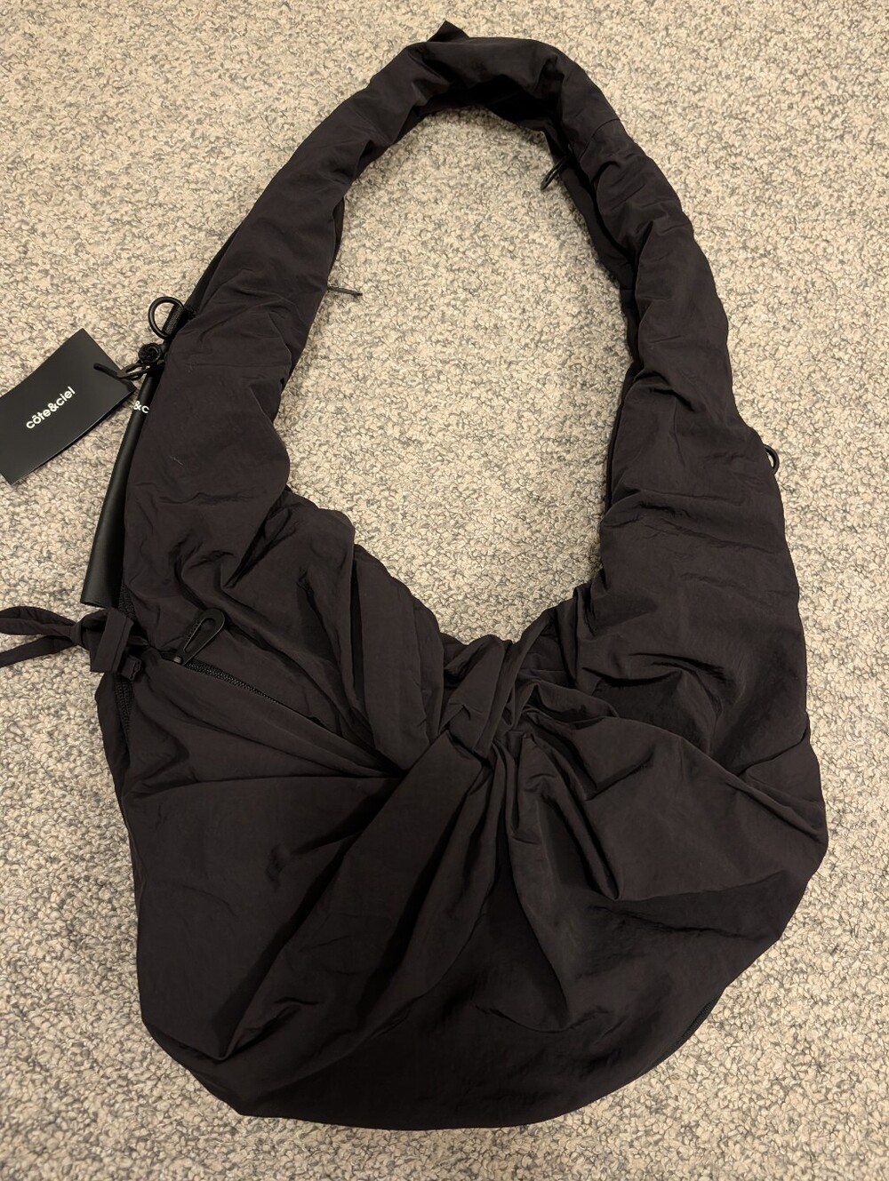 NWT Cote Et Ciel Po Smooth Black Bag Convertible - Picture 5 of 8